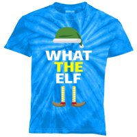 Funny Christmas What The Elf Distressed Gift Funny Gift Kids Tie-Dye T-Shirt