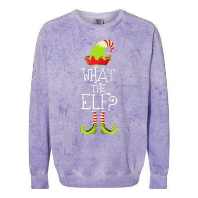 Funny Christmas What The Elf Gift Colorblast Crewneck Sweatshirt