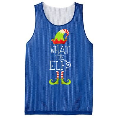 Funny Christmas What The Elf Gift Mesh Reversible Basketball Jersey Tank