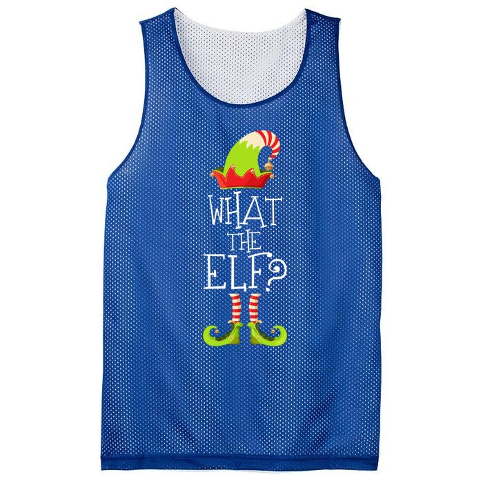 Funny Christmas What The Elf Gift Mesh Reversible Basketball Jersey Tank