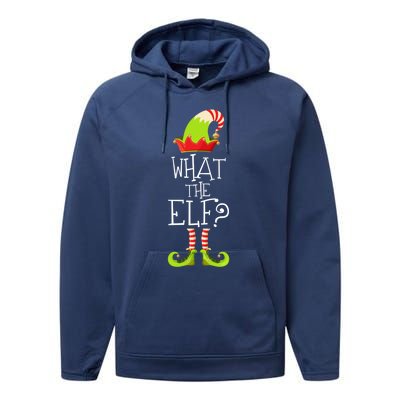 Funny Christmas What The Elf Gift Performance Fleece Hoodie