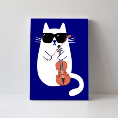 Funny Cat Wearing Sunglasses Playing Violin Viola Musician Gift Canvas