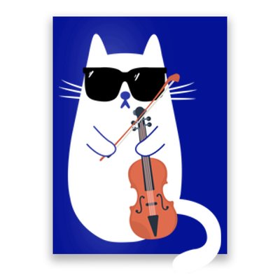 Funny Cat Wearing Sunglasses Playing Violin Viola Musician Gift Poster