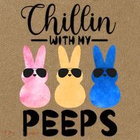 Funny Chillin With My Peeps Easter Bunny Hangin With Peeps Gift Cotton Canvas Backpack