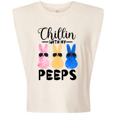 Funny Chillin With My Peeps Easter Bunny Hangin With Peeps Gift Garment-Dyed Women's Muscle Tee