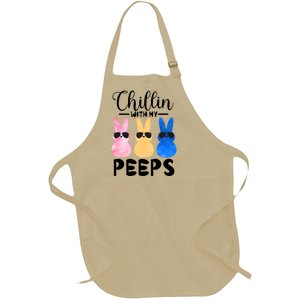 Funny Chillin With My Peeps Easter Bunny Hangin With Peeps Gift Full-Length Apron With Pockets