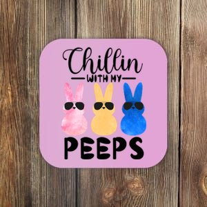 Funny Chillin With My Peeps Easter Bunny Hangin With Peeps Gift Coaster