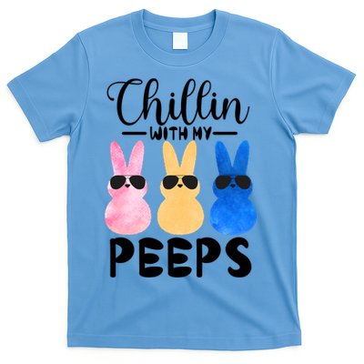 Funny Chillin With My Peeps Easter Bunny Hangin With Peeps Gift T-Shirt