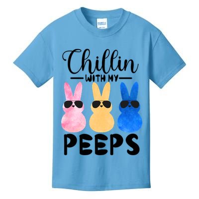 Funny Chillin With My Peeps Easter Bunny Hangin With Peeps Gift Kids T-Shirt