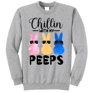 Funny Chillin With My Peeps Easter Bunny Hangin With Peeps Gift Sweatshirt