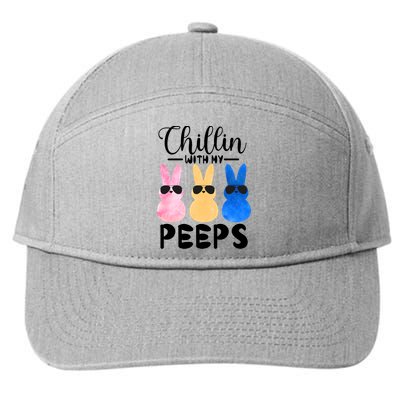Funny Chillin With My Peeps Easter Bunny Hangin With Peeps Gift 7-Panel Snapback Hat