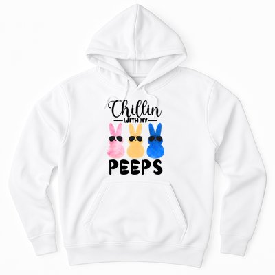 Funny Chillin With My Peeps Easter Bunny Hangin With Peeps Gift Hoodie