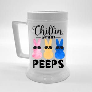 Funny Chillin With My Peeps Easter Bunny Hangin With Peeps Gift Beer Stein