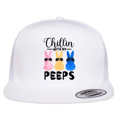Funny Chillin With My Peeps Easter Bunny Hangin With Peeps Gift Flatbill Hat