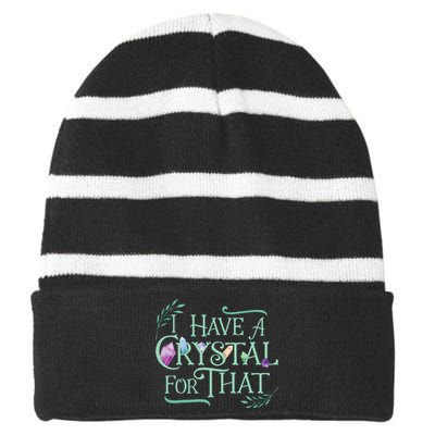 Funny Crystals Witchy Quote Chakras Energy Healing Striped Beanie with Solid Band