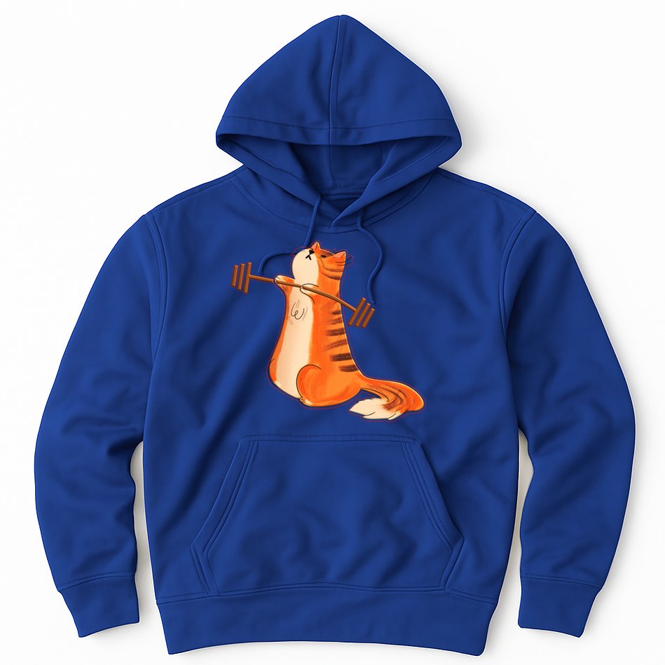 Funny Cat Weight Lifting Gift Gym Fitness Cat Lover Gift Funny Gift Hoodie