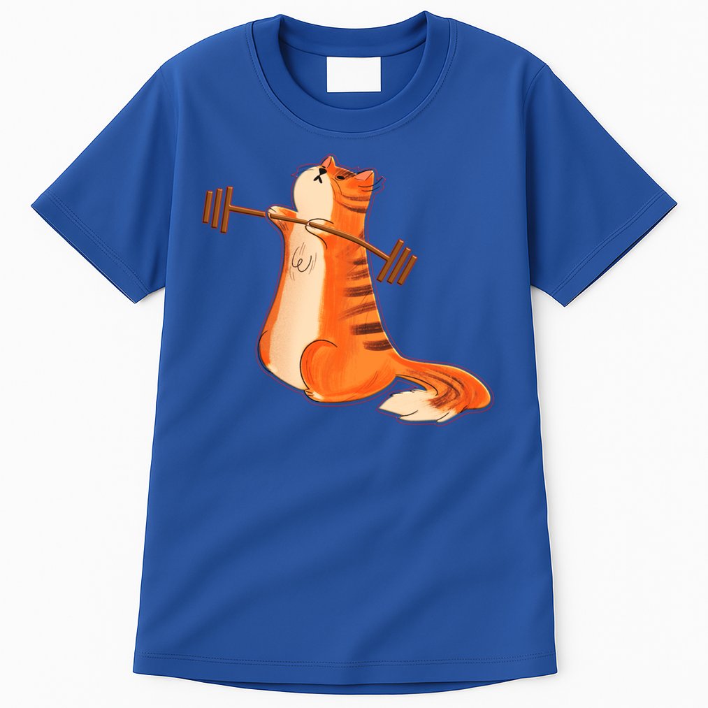 Funny Cat Weight Lifting Gift Gym Fitness Cat Lover Gift Funny Gift Tall T-Shirt