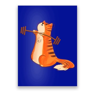 Funny Cat Weight Lifting Gift Gym Fitness Cat Lover Gift Funny Gift Poster