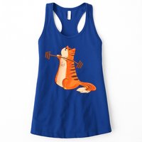 Funny Cat Weight Lifting Gift Gym Fitness Cat Lover Gift Funny Gift Womens Tank Top