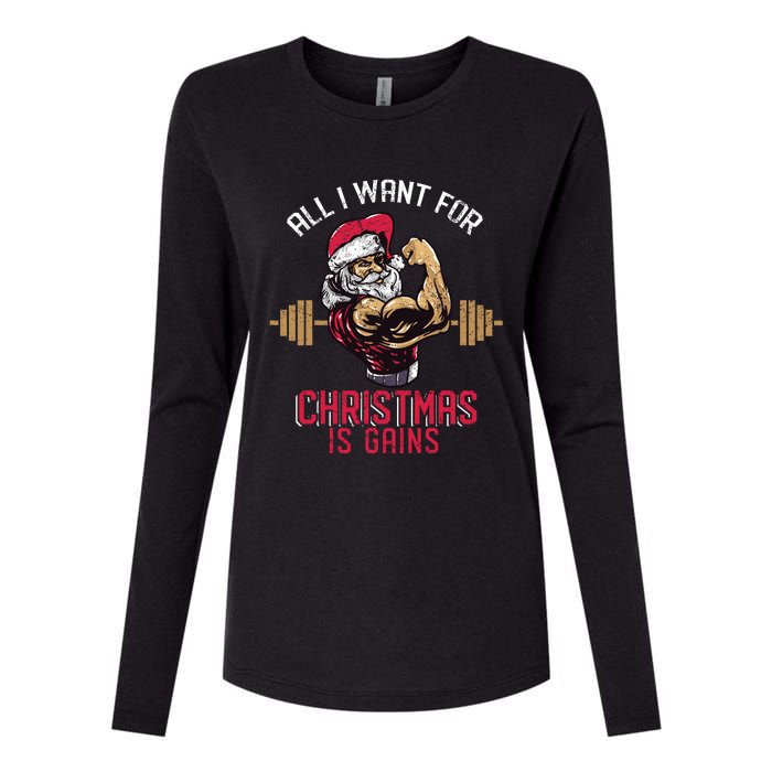 Funny Christmas Weightlifting Workout Womens Cotton Relaxed Long Sleeve T-Shirt