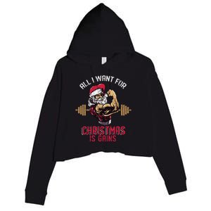 Funny Christmas Weightlifting Workout Crop Fleece Hoodie