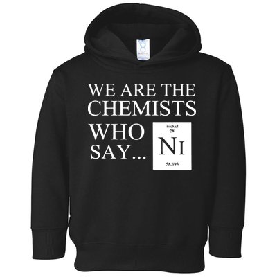 Funny Chemistry We Are The Chemists Who Say NI Toddler Hoodie