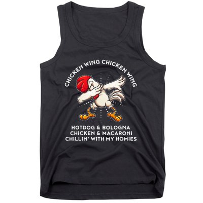 Funny Chicken Wing Song Lyric Hot Dog Bologna Macaroni Tank Top