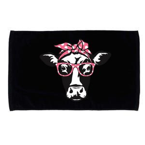 Funny Cow With Bandana Glasses, Cute Cow Microfiber Hand Towel