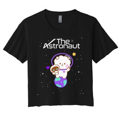 Funny Cute Wootteo Jin the Astronaut K-Pop Women's Crop Top Tee