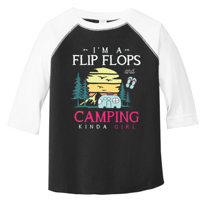 Funny Camper Women Girl Camp Flip Flops Retro Camping Tank Top Toddler Fine Jersey T-Shirt