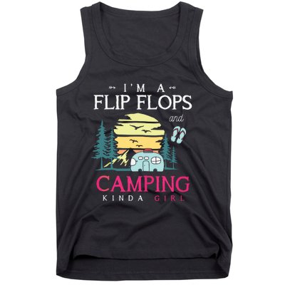 Funny Camper Women Girl Camp Flip Flops Retro Camping Tank Top Tank Top