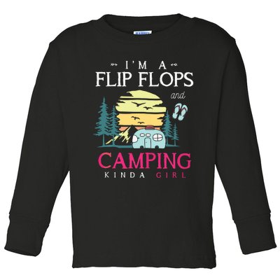 Funny Camper Women Girl Camp Flip Flops Retro Camping Tank Top Toddler Long Sleeve Shirt