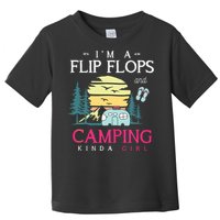 Funny Camper Women Girl Camp Flip Flops Retro Camping Tank Top Toddler T-Shirt