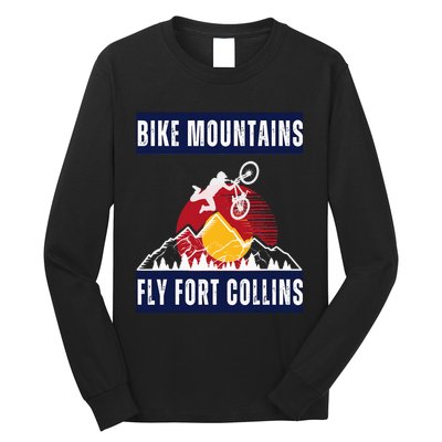 fort collins where bikers and mountain meet Long Sleeve Shirt