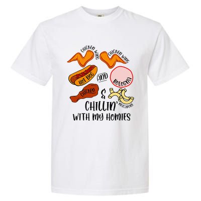 Funny Chicken Wing Song Lyric Hot Dog Bologna Macaroni Garment-Dyed Heavyweight T-Shirt