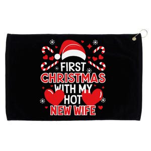 First Christmas With My Hot New Wife Funny Newlywed Couples Grommeted Golf Towel