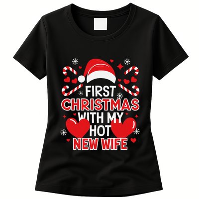 First Christmas With My Hot New Wife Funny Newlywed Couples Womens T-Shirt