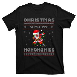 Funny Christmas With My Ho Ho Homies Family Dabbing Santa T-Shirt