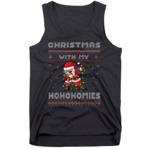 Funny Christmas With My Ho Ho Homies Family Dabbing Santa Tank Top