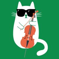 Funny Cat Wearing Sunglasses Playing Cello Cellist Musician T-Shirt