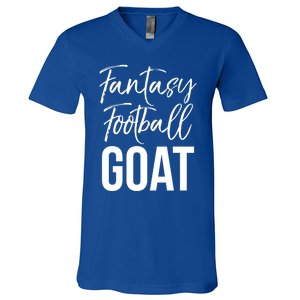 Fantasy Championship Winner Items Gift Fantasy Football Goat Great Gift V-Neck T-Shirt