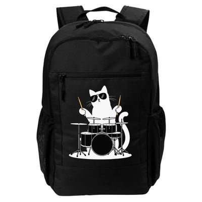 Funny Cat Wearing Sunglasses Playing Drums Backpack