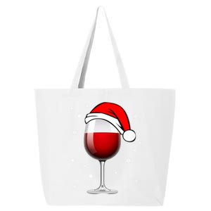 Funny Christmas Wine Glass Santa Hat Holiday For Wine Lovers Meaningful Gift 25L Jumbo Tote