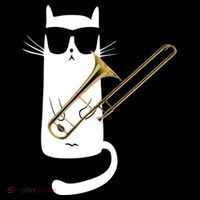 Funny Cat Wearing Sunglasses Playing Trombone Impact Tech Backpack