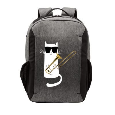 Funny Cat Wearing Sunglasses Playing Trombone Vector Backpack