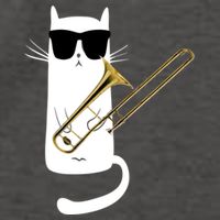 Funny Cat Wearing Sunglasses Playing Trombone Vector Backpack