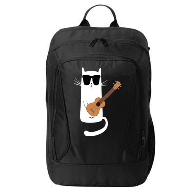 Funny Cat Wearing Sunglasses Playing Ukulele City Backpack