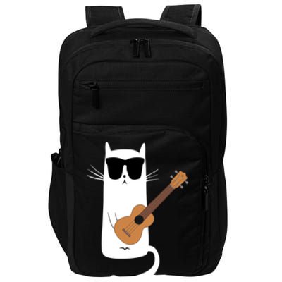 Funny Cat Wearing Sunglasses Playing Ukulele Impact Tech Backpack