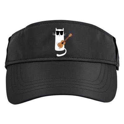 Funny Cat Wearing Sunglasses Playing Ukulele Adult Drive Performance Visor