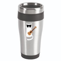 Funny Cat Wearing Sunglasses Playing Ukulele 16oz Travel Tumbler